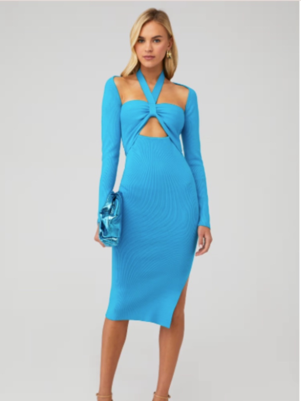 The Frolic Bodycon Halter Midi dress